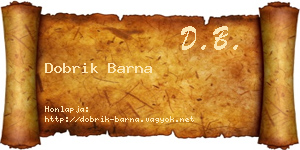 Dobrik Barna névjegykártya